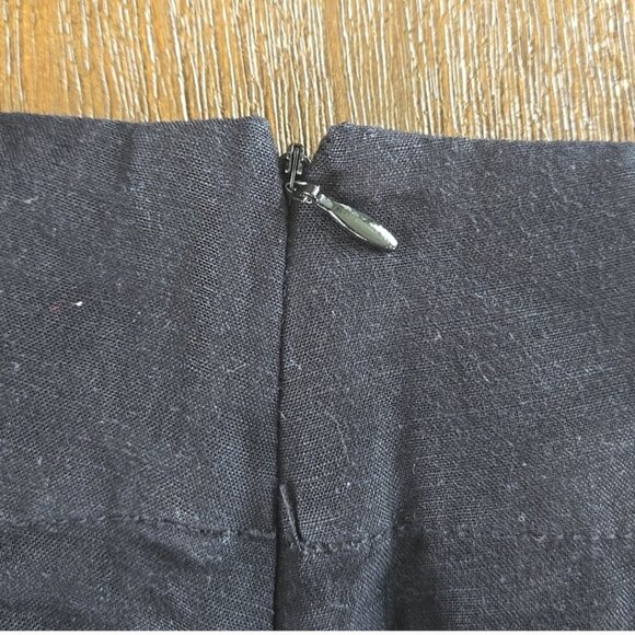 InWear linen blend floral embroidered black knee length skirt size 14 - Picture 5 of 9